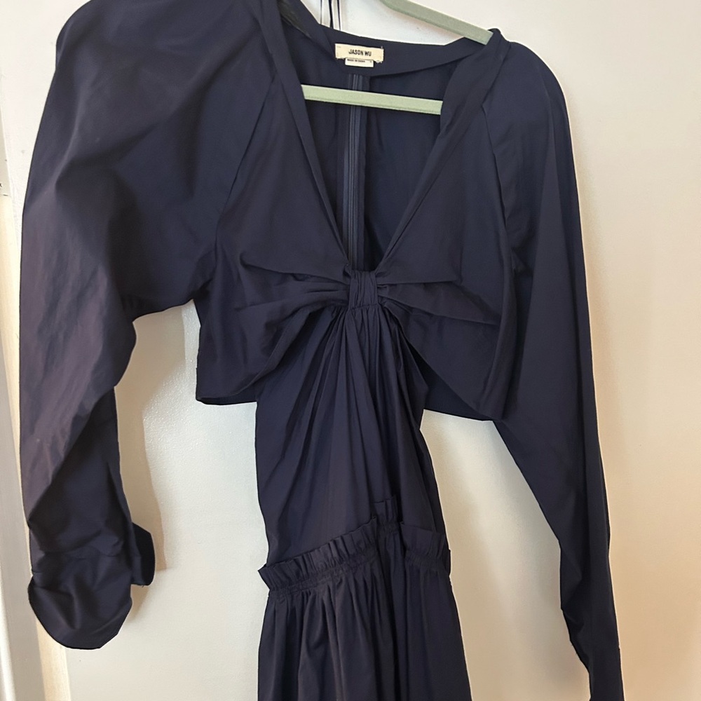 Jason Wu Navy Cut Out Long-sleeve Dress NWOT